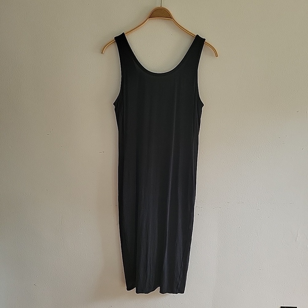 Lululemon Lab Cupro‎ Tank Dress 8 Black Sleeveless Scoop Neck Athleisure Casual